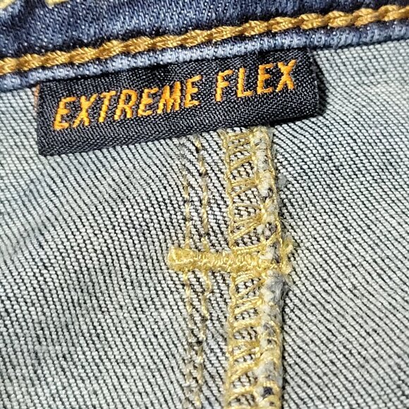 American Eagle Slim Straight Flex Jeans Mens Size 26 X 28 Low Rise Dark Wash - Picture 5 of 7